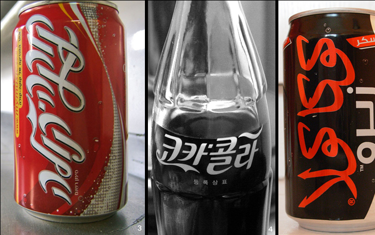 Logotipo Coca-Cola pelo mundo