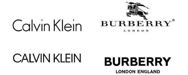 Logo novo Calvin Klein e Burberry